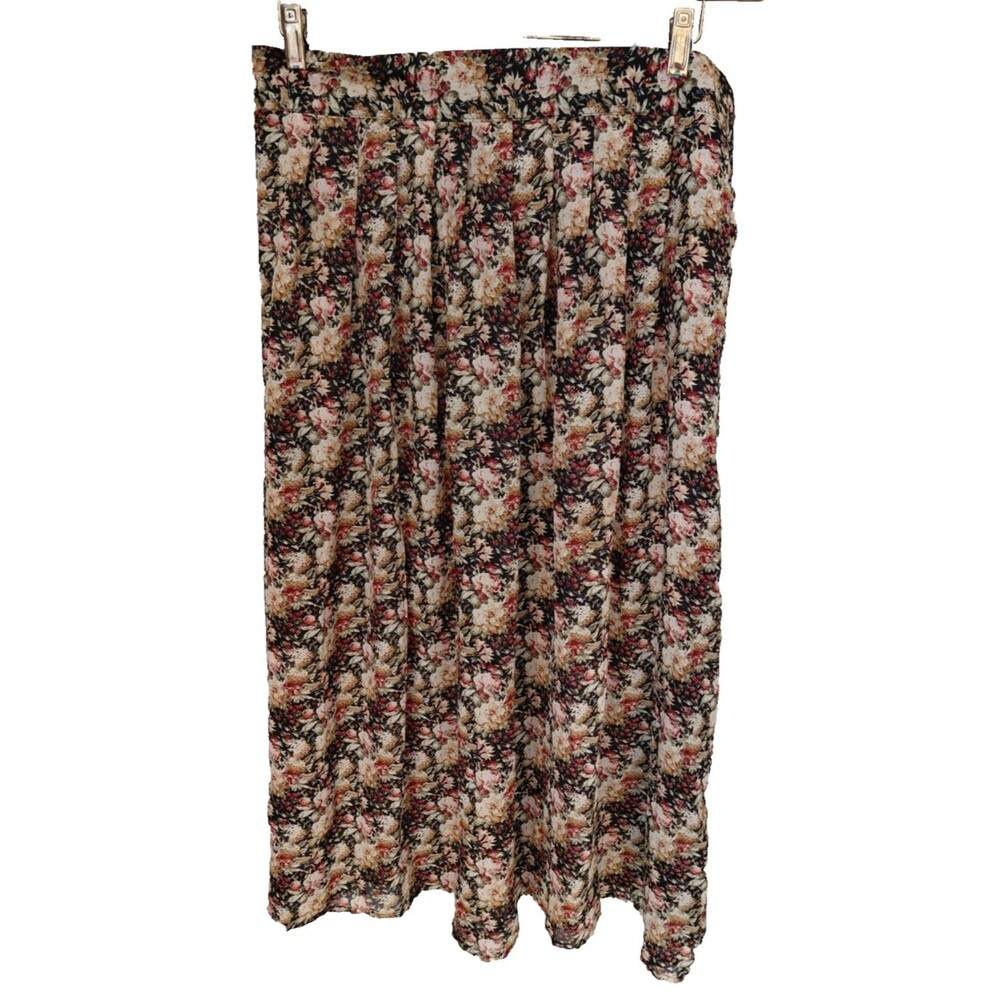 Vintage Maggie Lawrence Skirt 18/20 Floral Maxi Pleated Cottagecore 90s